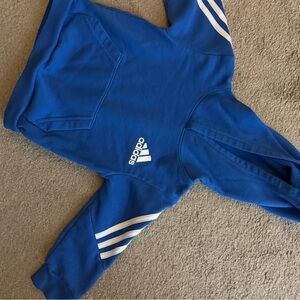Adidas Kids Blue Hoodie with White Stripes